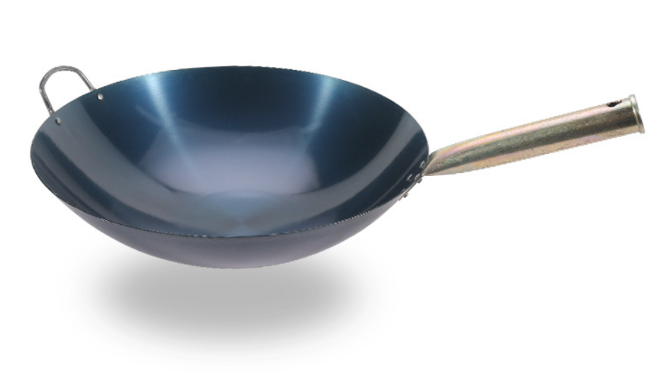 Чавунна сковорода-вок традиційна 36 см, з довгою ручкою