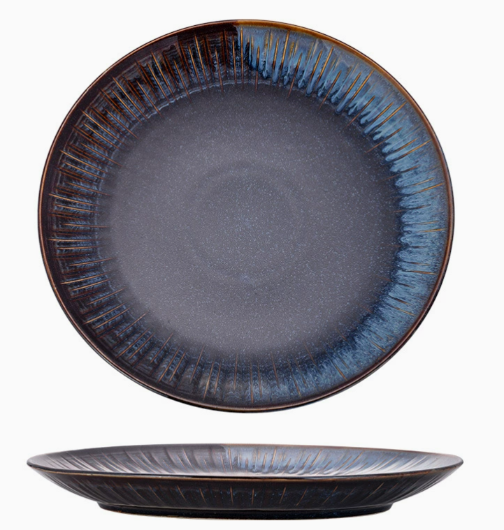 Керамічна обідня тарілка з глазур’ю у ретро-стилі 26.8 см