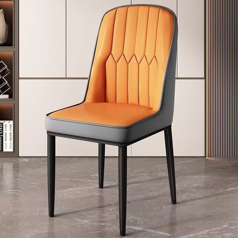 Стілець обідній м’який з декоративною прошивкою, екошкіра, сучасний стиль