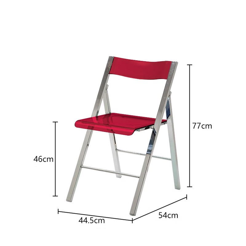 Стілець складний Crystal Fold, прозорий пластиковий, металевий каркас, сучасний стиль