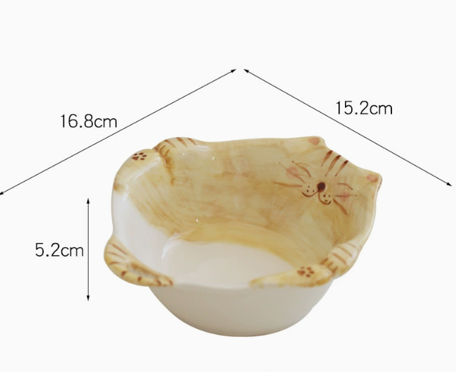 Керамічна глибока тарілка у формі котика