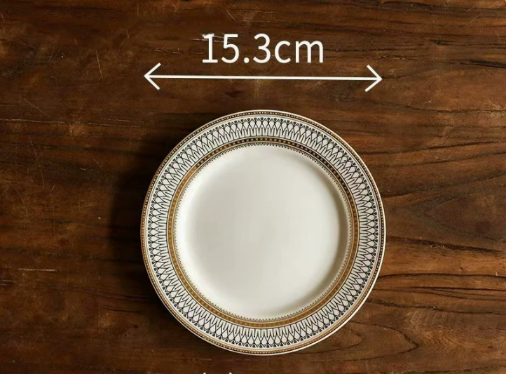 Керамічна десертна тарілка в ретро-стилі 15,3 см з орнаментом