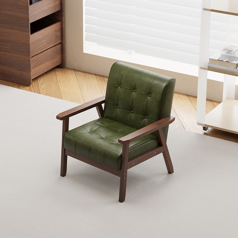 Крісло для вітальні, дерево, екошкіра, з підлокітниками, сучасний стиль