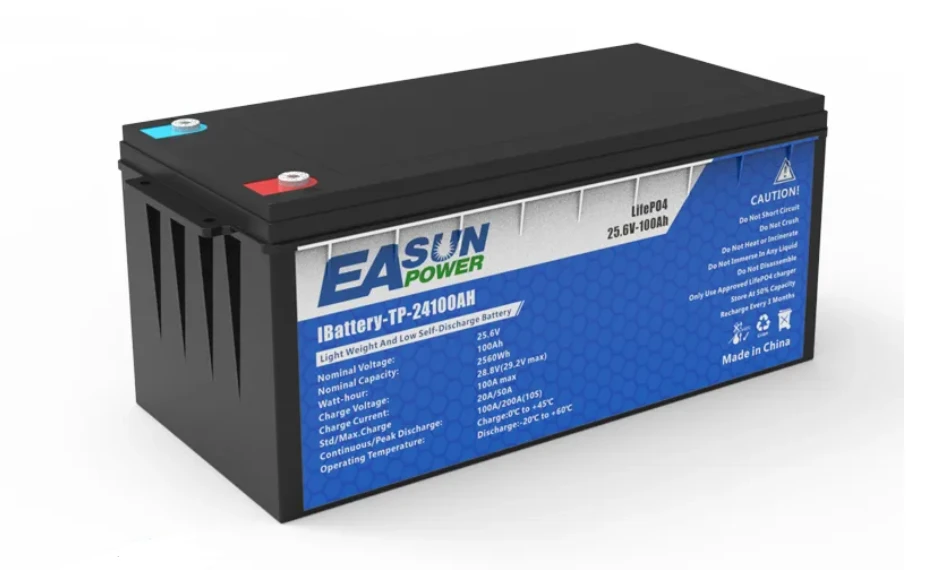 LiFePO4 акумулятор EASUN POWER 24V 100Ah (25.6V, ≈2.56 kWh) з BMS