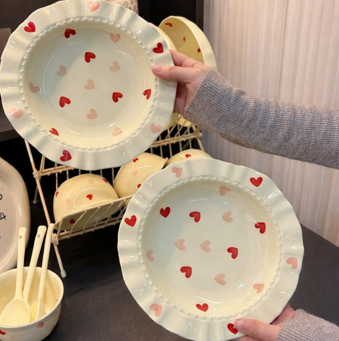 Керамічна тарілка “Love” з сердечками 2 шт