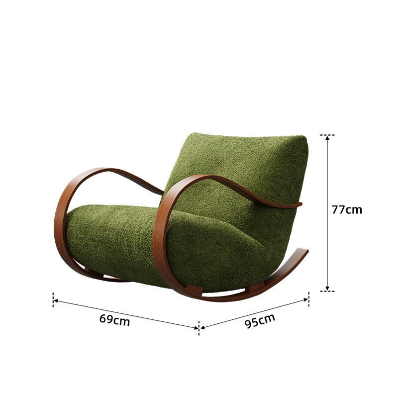 Крісло-гойдалка для вітальні, скандинавський стиль, дерево, тканина