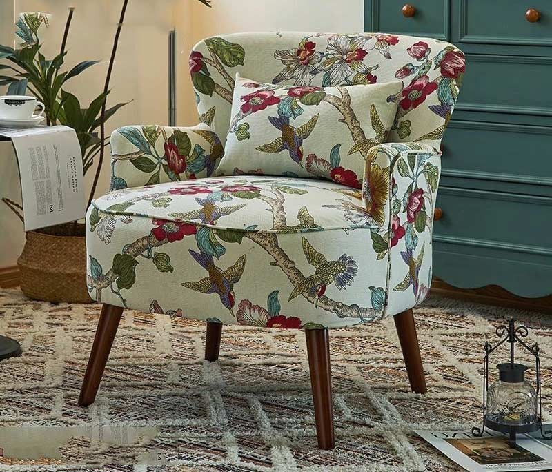 Крісло для вітальні Classic, американський стиль, вельвет / льон / екошкіра