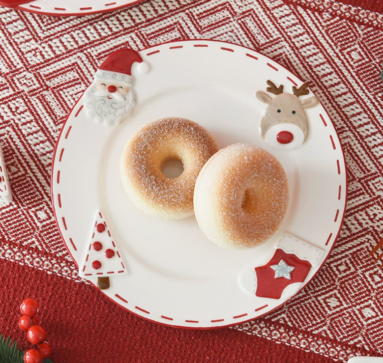 Керамічна тарілка «Санта Клаус» у скандинавському стилі 20,4 см