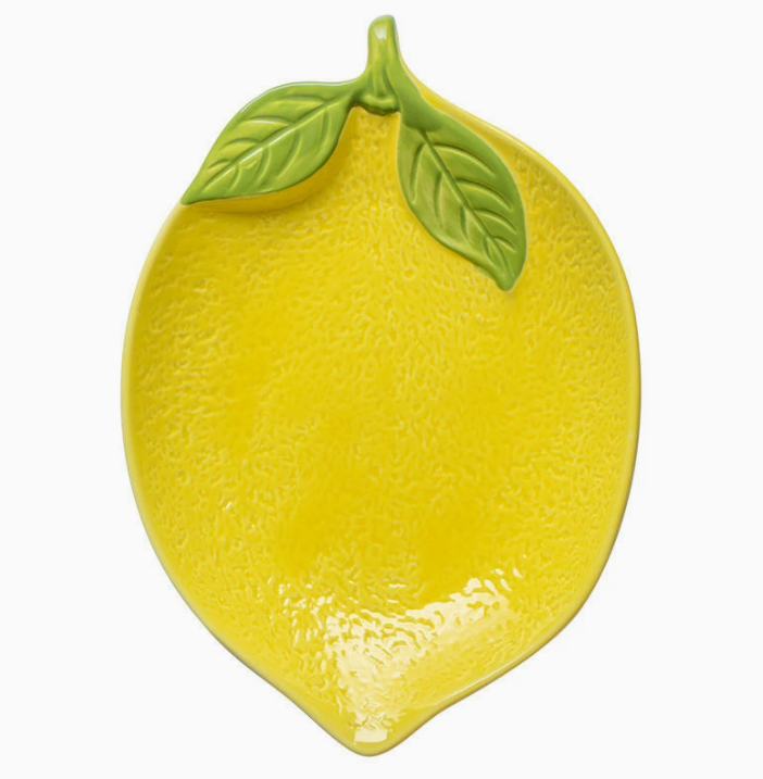 Керамічна тарілка «Лимон» дизайнерський посуд з ручним розписом 25 см