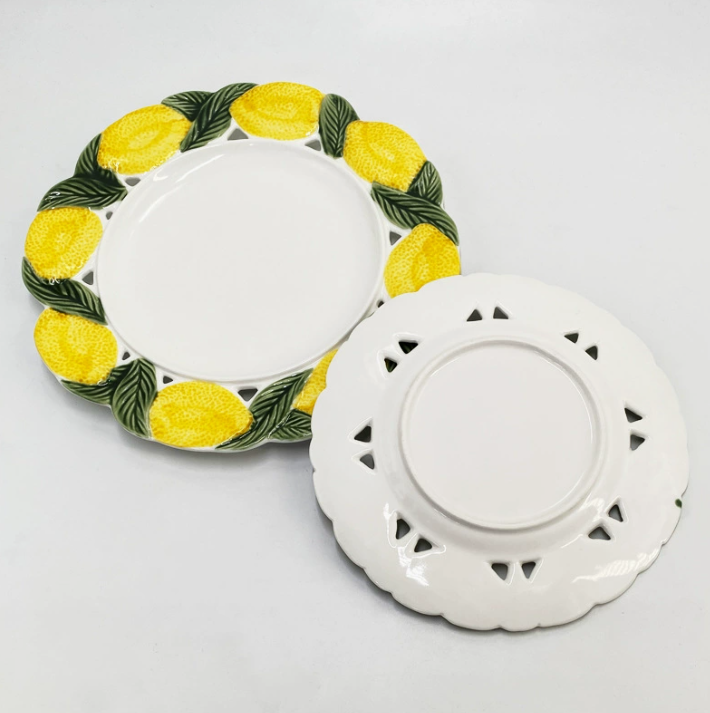 Керамічна тарілка з лимонним декором, 2 види