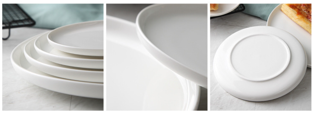 Керамічна біла тарілка для пасти та подачі страв 20 см