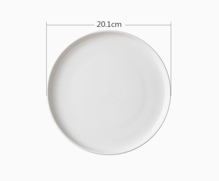 Керамічна біла тарілка для пасти та подачі страв 20 см