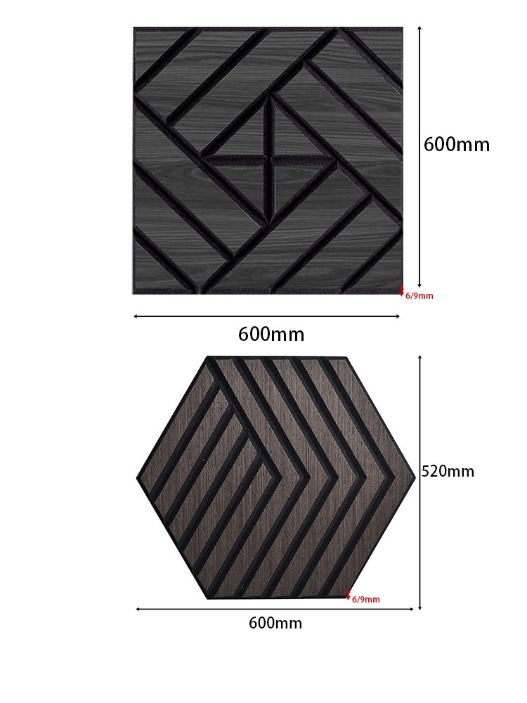 Акустична 3D панель 60×60 см (ПВХ / шпон)