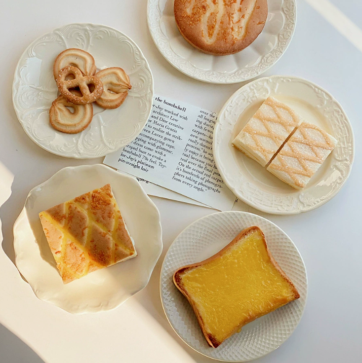 Французька десертна тарілка керамічна з рельєфним візерунком, 5 видів