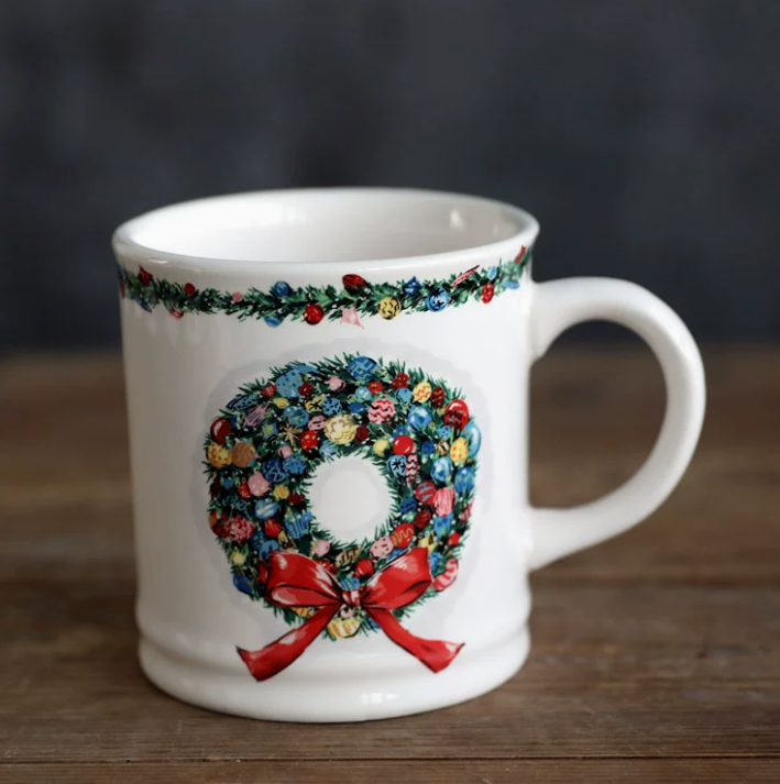 Керамічна чашка новорічна з святковим принтом