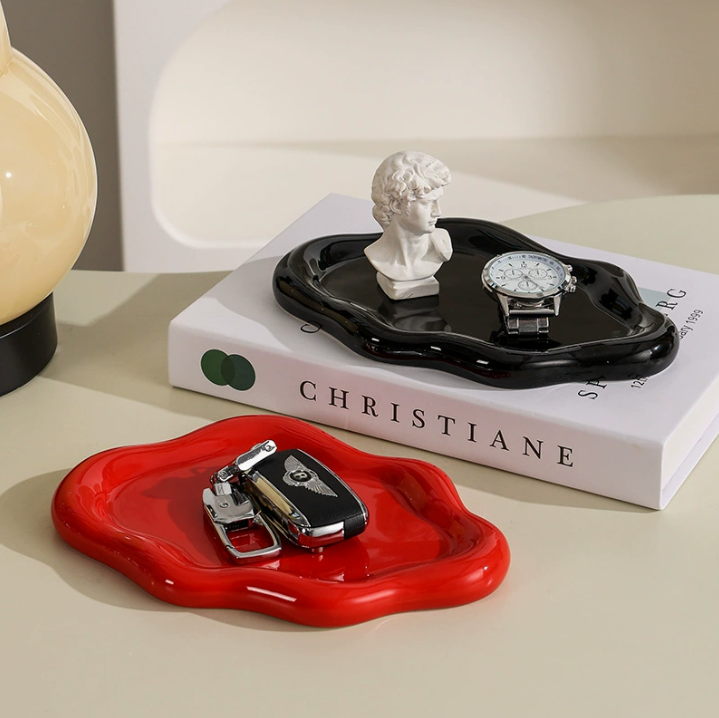 Керамічна декоративна тарілка у формі хмари, органайзер для прикрас і дрібниць, 19,5 см