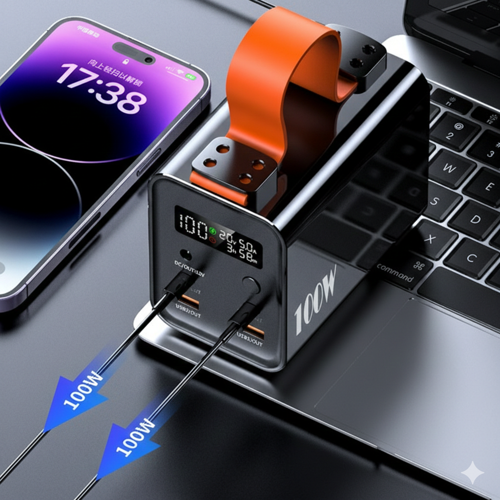 Зовнішній акумулятор PD 100W 60000 мА·год для ноутбука, швидка зарядка