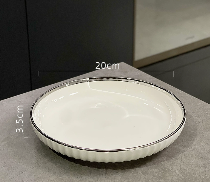 Керамічна тарілка у мінімалістичному стилі, сучасна столова посудина 20 см