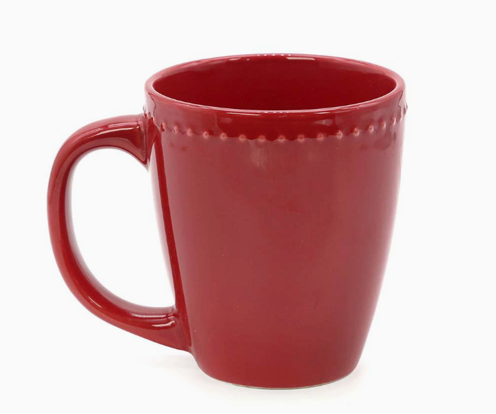 Керамічна чашка у мінімалістичному стилі, червоний/білий, 350 мл