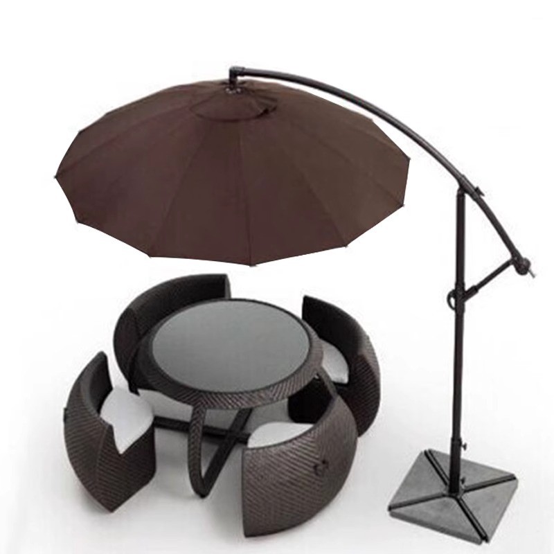 Садовий комплект меблів «Барабан» зі столом і стільцями + парасолька (коричневий)