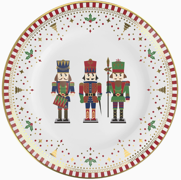 Керамічна тарілка з кістяного фарфору, преміум серія з декоративним принтом 20 см