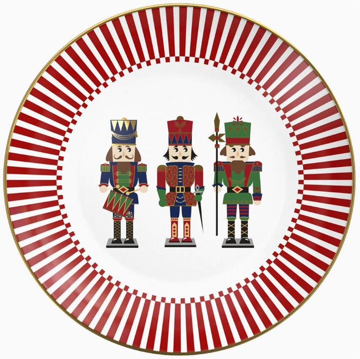 Керамічна тарілка з кістяного фарфору, преміум серія з декоративним принтом 16 см