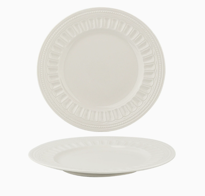 Керамічна тарілка з рельєфним краєм у європейському стилі 28 см