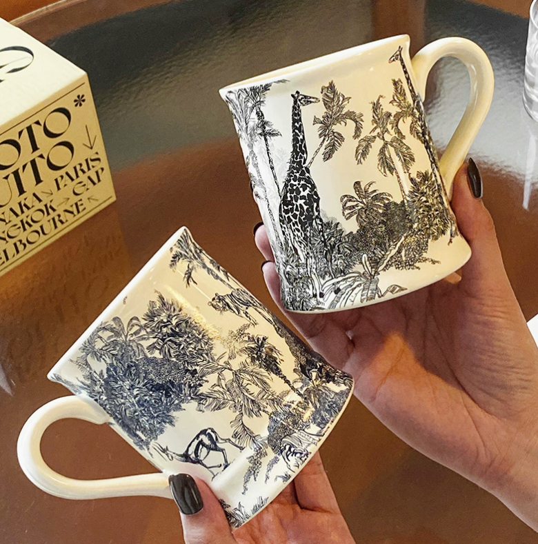 Керамічна чашка у французькому ретро-стилі 380 мл