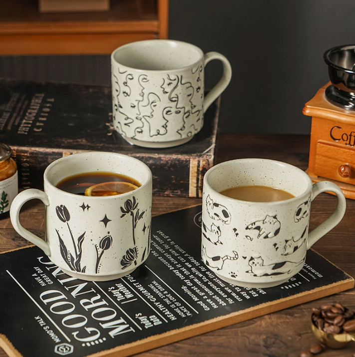 Керамічна кружка у скандинавському стилі з малюнком