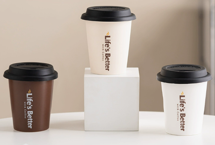 Портативна керамічна кружка з кришкою (280 мл)