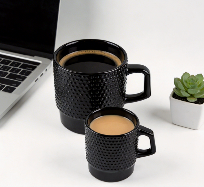 Керамічна кружка з рельєфною текстурою, 3D-крапки, 200/400 мл