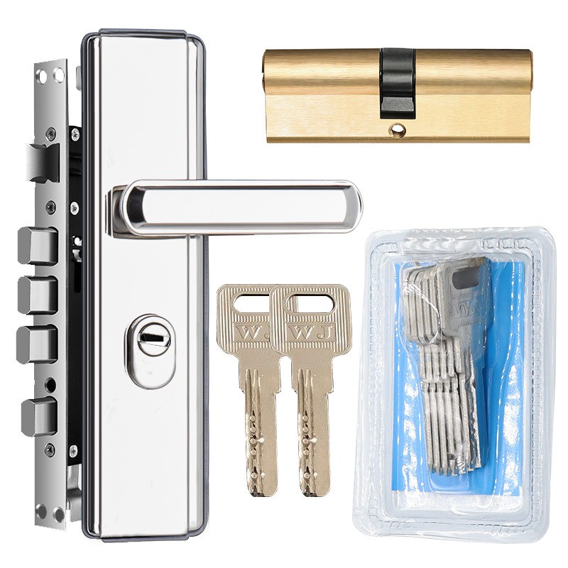 Комплект дверного замка 3-в-1 (ручка + механізм + циліндр) для вхідних дверей | 4 варіанти