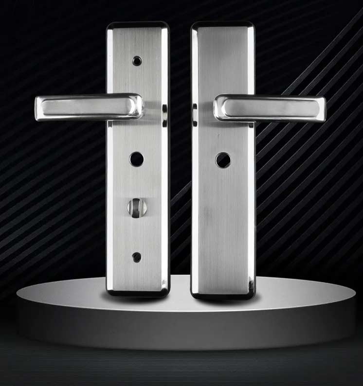 Комплект дверних ручок з замком із нержавіючої сталі (модель 9005-B, 4 варіанти)