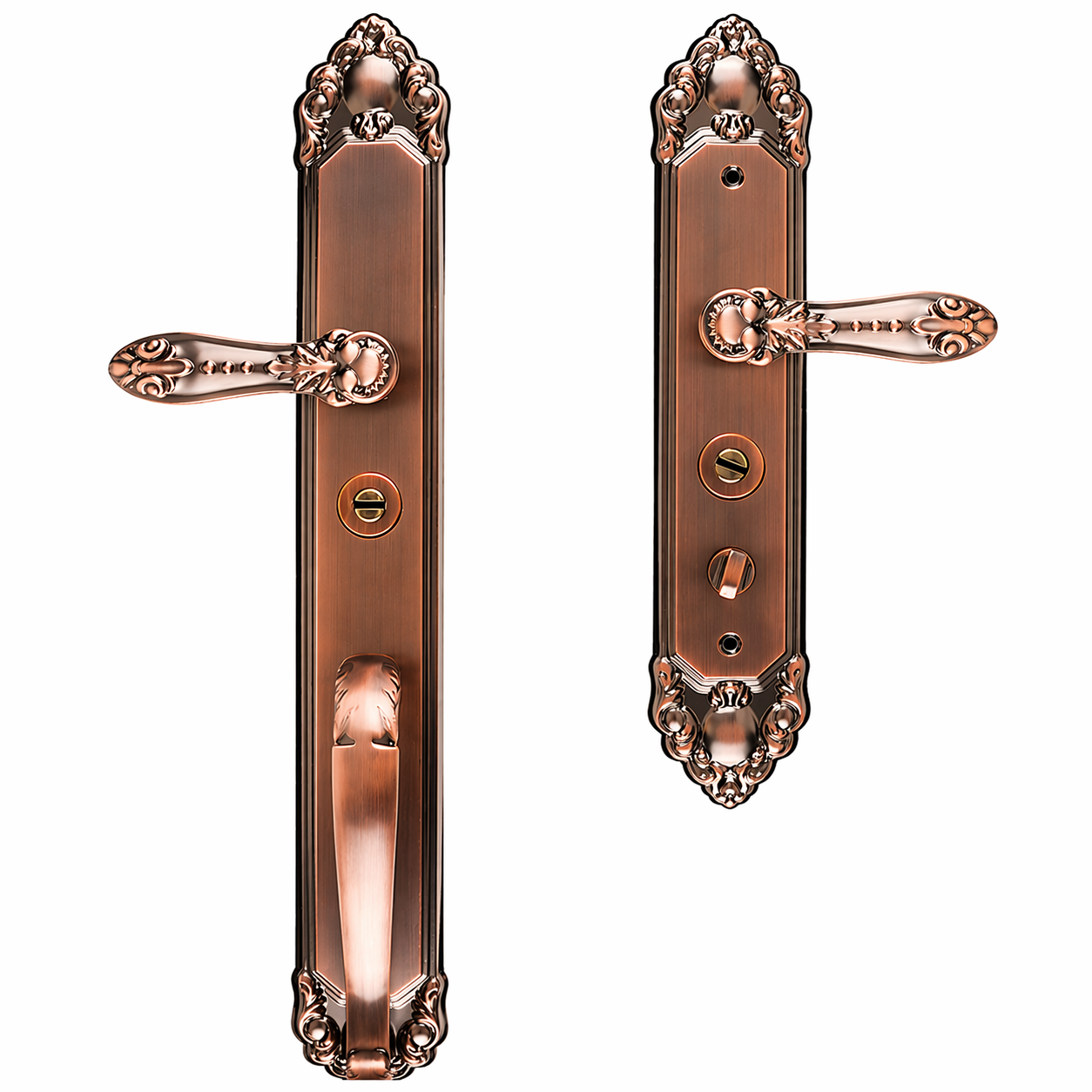 Дверна ручка з замком 9058-B39 подовжена, антична бронза, нержавіюча сталь 304 (європейський стиль)