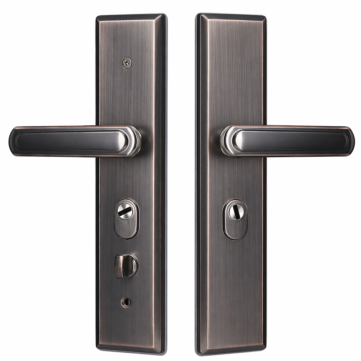 Дверна ручка з замком ROOK 9009, античний сіро-червоний, нержавіюча сталь 304