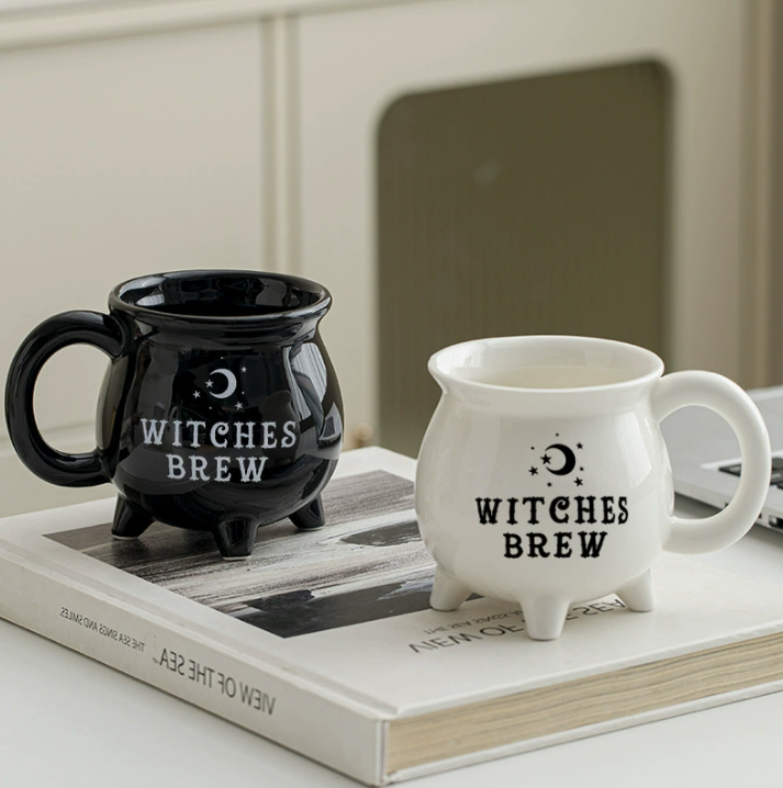 Керамічна кружка «Witches Brew», стильна чашка у вигляді казанка для кави та чаю