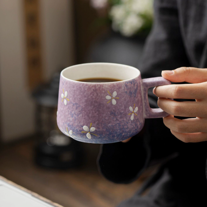 Керамічна чашка з ручним розписом та кам’яно-мінеральною глазур’ю 220 мл
