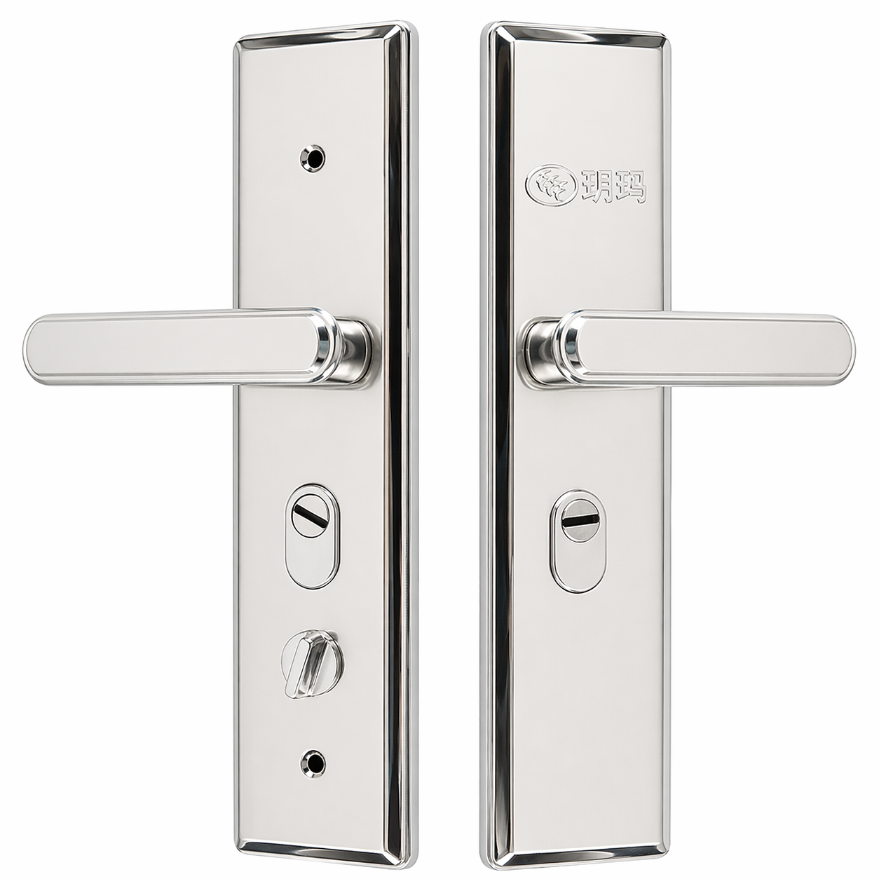 Дверна ручка з замком YUEMA YD10208S, дзеркальне покриття, нержавіюча сталь