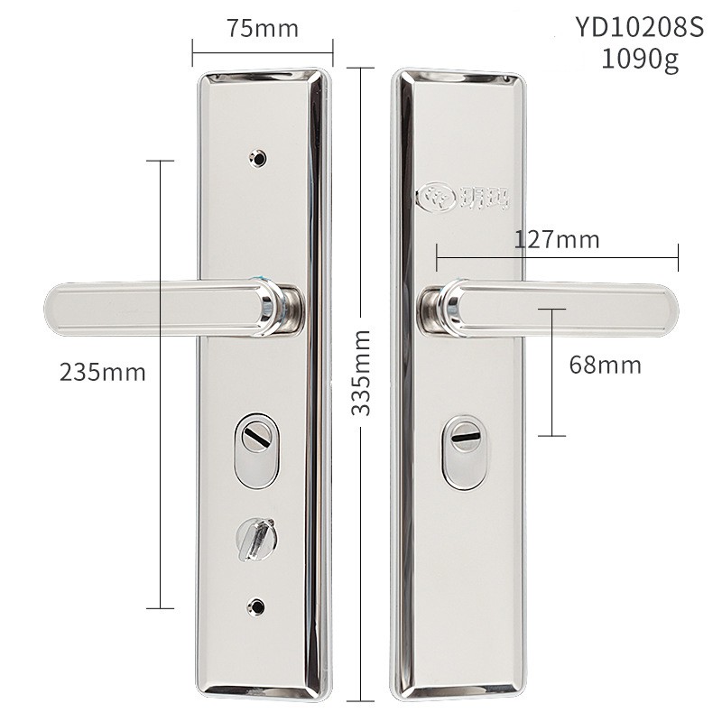 Дверна ручка з замком YUEMA YD10208S, дзеркальне покриття, нержавіюча сталь