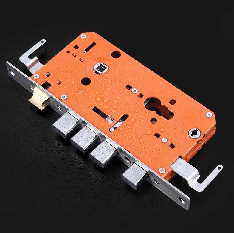 Корпус врізного замка 260×24 мм, один отвір (з гачком / без гачка)