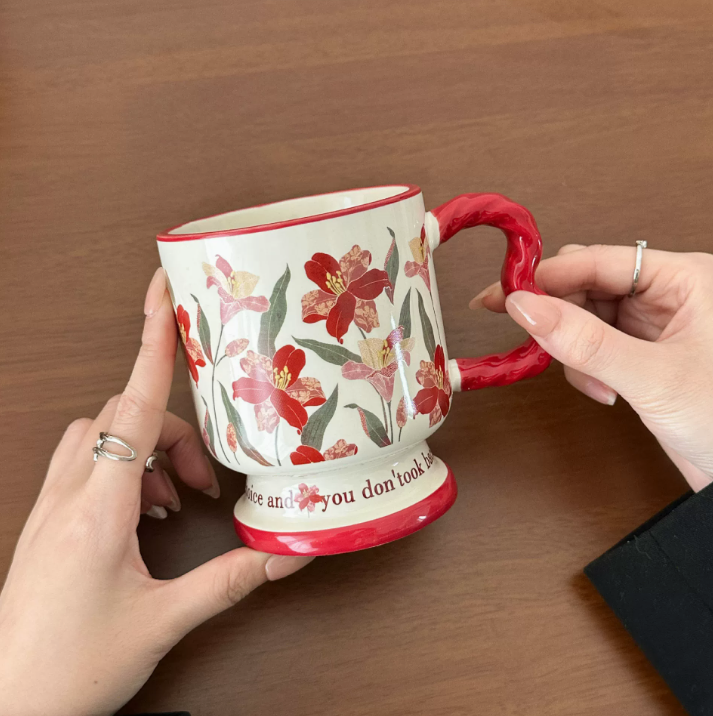 Керамічна кружка «Квітковий стиль» 380 мл