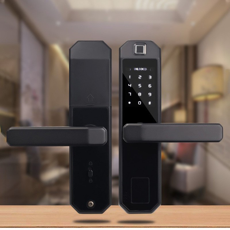 Розумний дверний замок Gule 809 з відбитком пальця (версія «все в одному» / Tuya, подвійний язичок 160°)