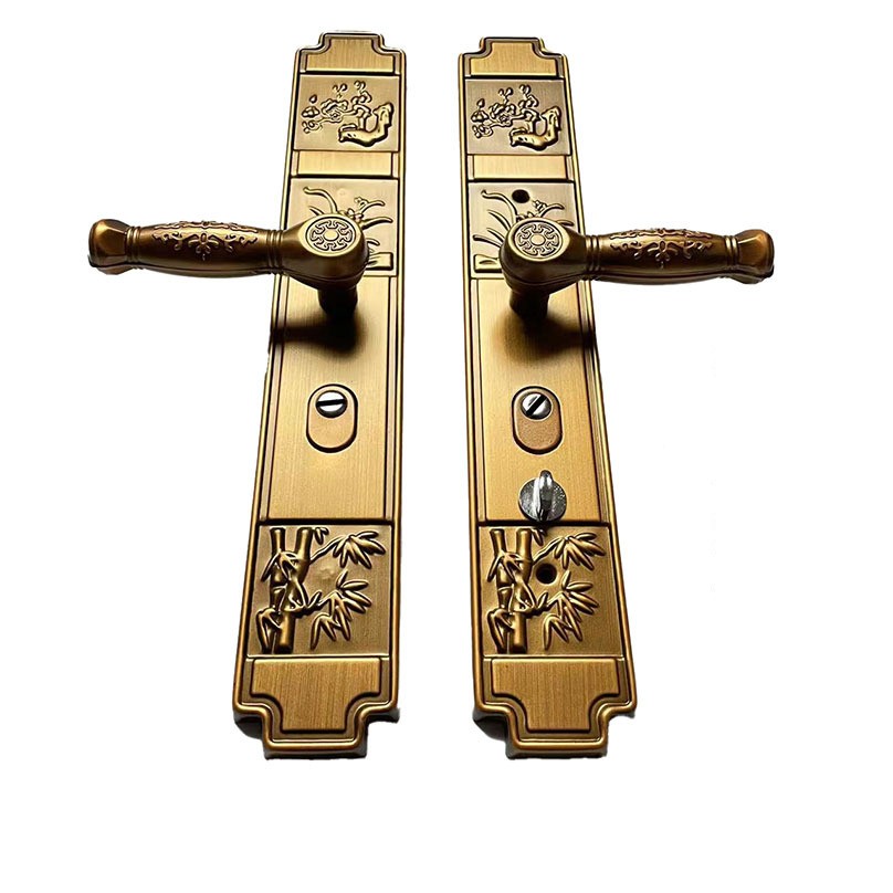 Дверна ручка з замком у китайському стилі, антична бронза Zhuojiu