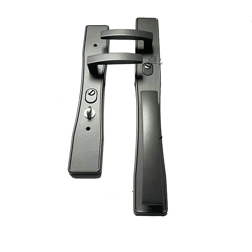 Дверна ручка з замком Zhuojiu 9072, подвійне відкривання, сіра, для захисних дверей