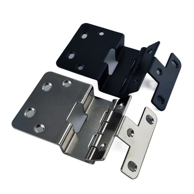 Петля меблева посилена 2 мм HY2730 з кронштейном (чорна / нікель) для навантаження