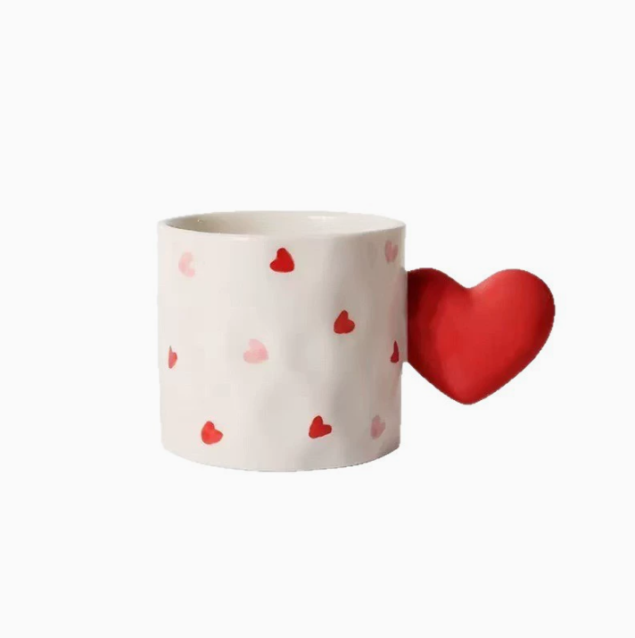 Керамічна кружка з ручкою у формі серця, 401–500 мл