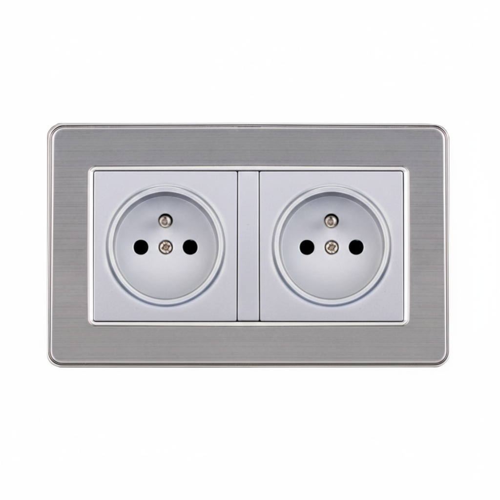 Розетка стандартна подвійна сіра від бренду EIOMR преміум-якості