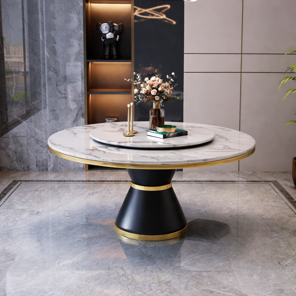 Обідній круглий стіл у стилі італійського мінімалізму 120 см (без стільців)