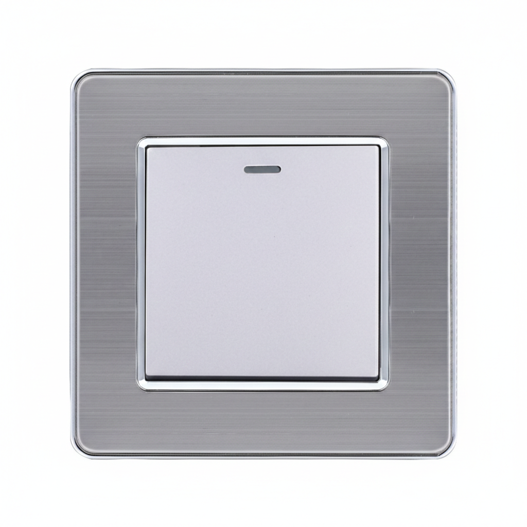 Одноклавішний вимикач світла EIOMR, сірий матовий