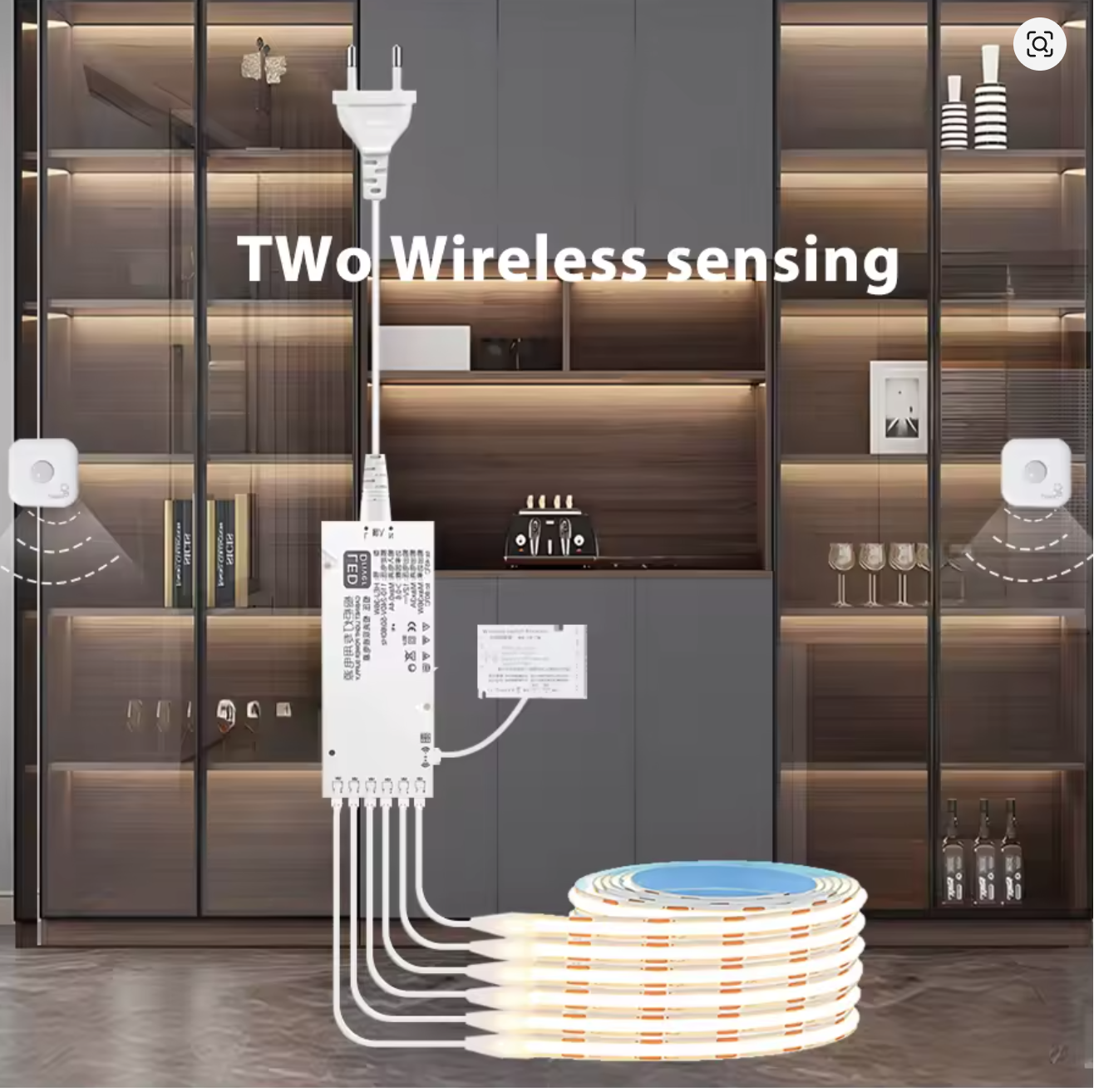 Бездротовий датчик руху з сенсорним керуванням 12–24V для шаф і LED-освітлення